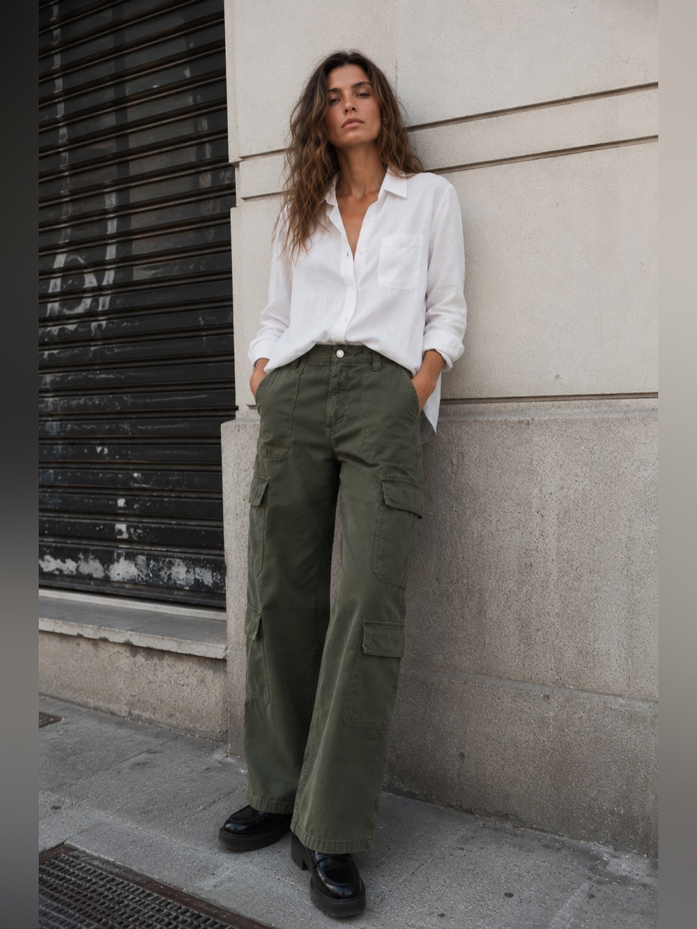 Zara Women’s Olive Green Cargo Pants